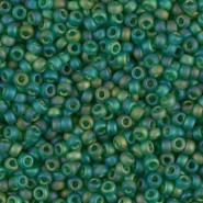 Miyuki rocailles Perlen 11/0 - Matted transparent green ab 11-146FR